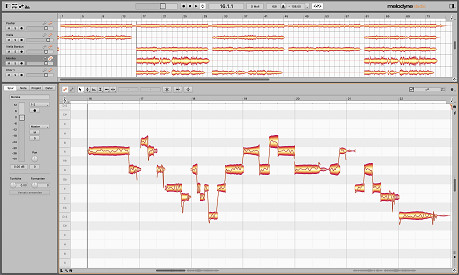 … und die Analyse der Gesangslinie in Melodyne
